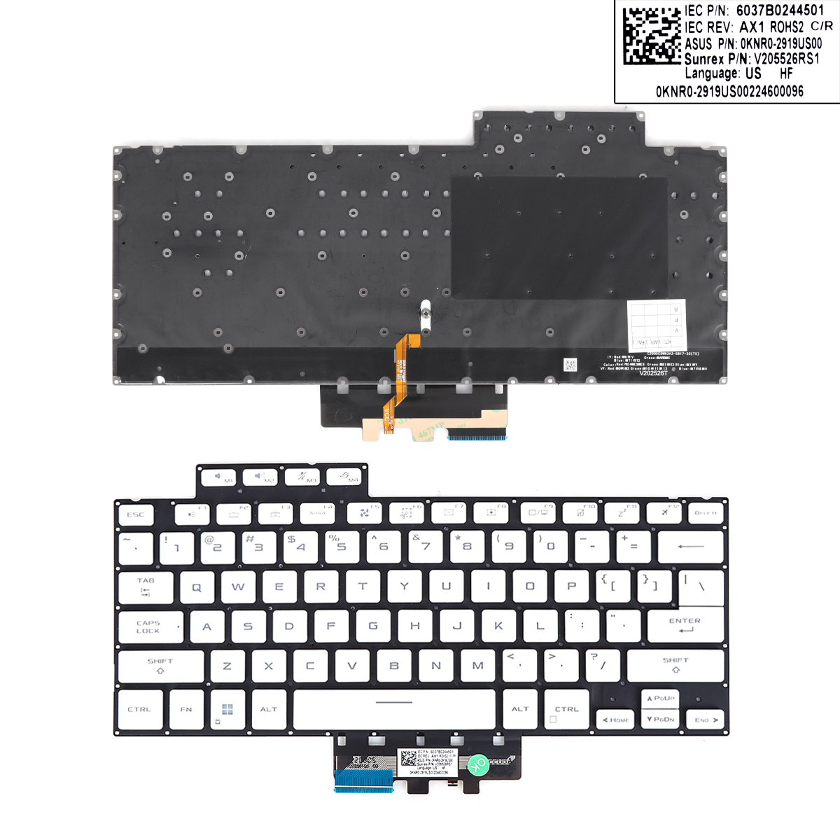 Picture of New Replacement Laptop Keyboard For ASUS ROG Zephyrus G14 2022(GA402) GA402RJ GA402RK WHITE(backlit WIN8) US Layout